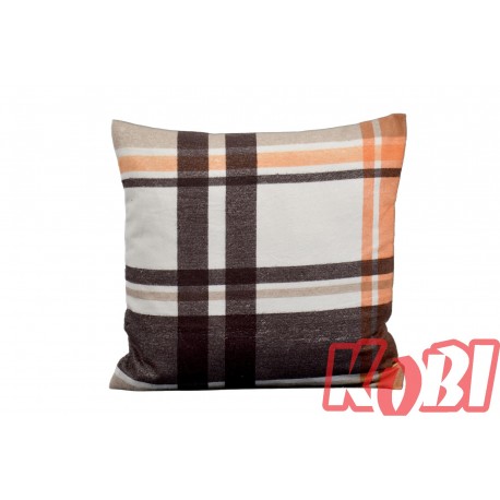 Poszewka flanela rozmiar 40x40 krata brąz 3538 KOBI