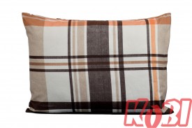 Poszewka flanela rozmiar 50x60 krata brąz 3538 KOBI