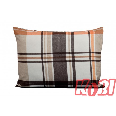 Poszewka flanela rozmiar 50x60 krata brąz 3538 KOBI