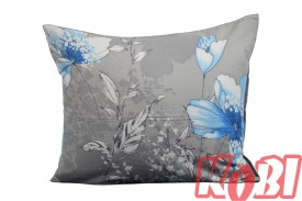 Poszewka flanela rozmiar 50x60 niebieski kwiat 2220 KOBI