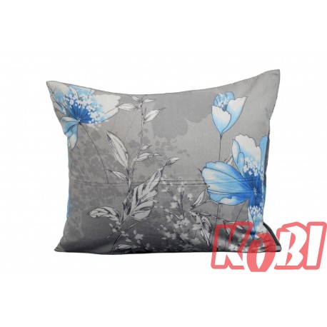 Poszewka flanela rozmiar 50x60 niebieski kwiat 2220 KOBI