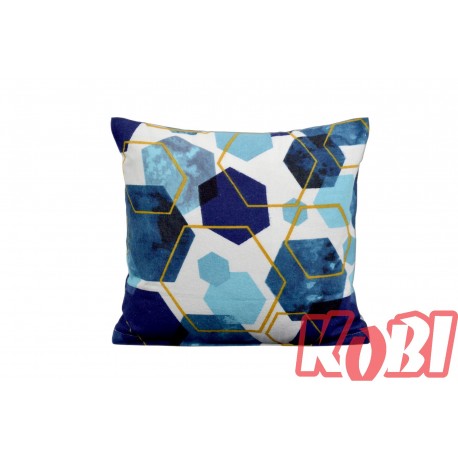 Poszewka flanela rozmiar 40x40 niebieskie pięciokąty 3212 KOBI
