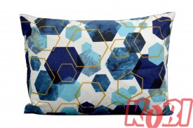 Poszewka flanela rozmiar 50x70 niebieskie pięciokąty 2220 KOBI
