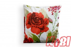 Poszewka bawełniana rozmiar 40x40 czerwone kwiaty 3391 Kobi