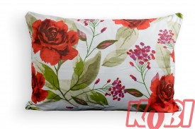 Poszewka bawełniana rozmiar 50x70 czerwone kwiaty 3391 Kobi