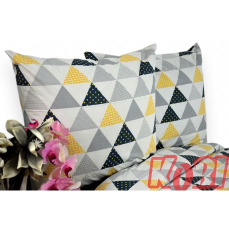 Pościel bawełna 100% rozmiar 160x200 Kolorowe piramidki 3557 Kobi