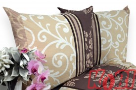 Pościel bawełna 100% rozmiar 160x200 winorośl brąz/krem 3034 Kobi