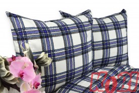 Pościel bawełna 100% rozmiar 140x200 niebieska-biała krata modern 1952w Kobi