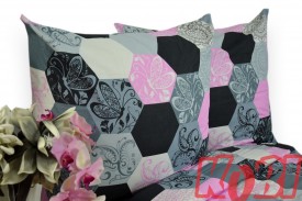 Pościel bawełna 100% rozmiar 140x200 różowe pięciokąty 3041w Kobi