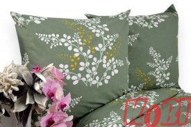 Pościel bawełna 100% rozmiar 140x200 gałązki zielone tło 3024w Kobi