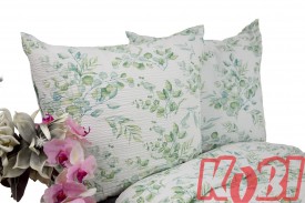 Pościel z kory rozmiar 160x200 zielone liście 3567 Kobi