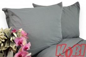 Pościel bawełna 100% rozmiar 220x200 jednobarwna Ciemny Szary B011 Kobi