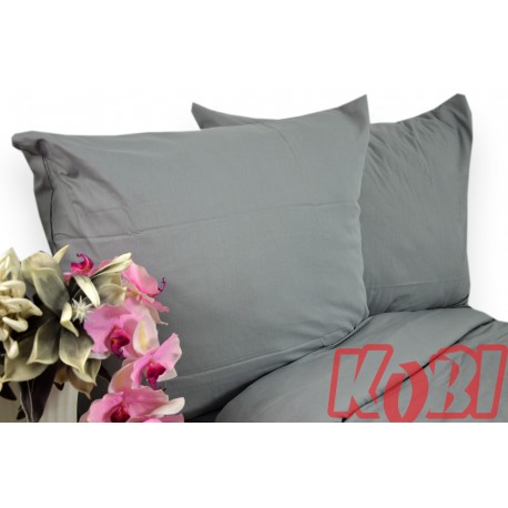 Pościel bawełna 100% rozmiar 220x200 jednobarwna Ciemny Szary B011 Kobi