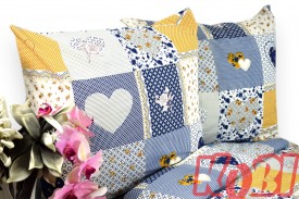 Pościel bawełna 100% rozmiar 160x200 Błękitno-żółta mozaika 3561 Kobi