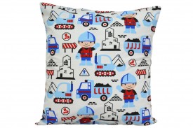 Poszewka bawełniana rozmiar 40x40 budowa blue 2276 KOBI