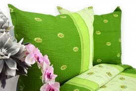 Pościel z kory rozmiar 140x200 zielona stokrotka 0848w KOBI